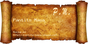 Pantits Masa névjegykártya